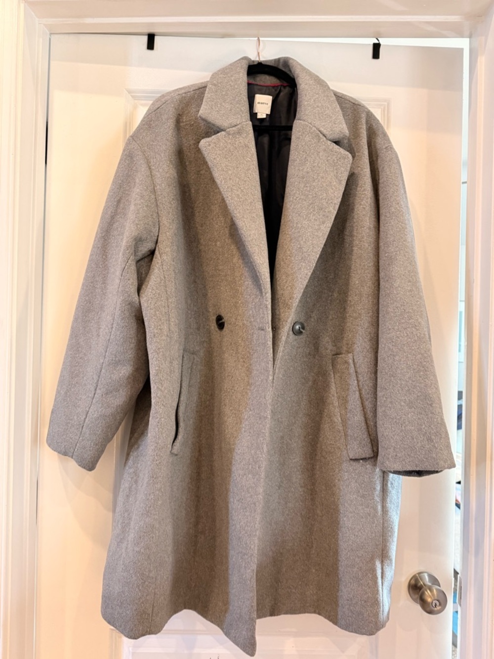Maeve Gray Oversized Wool-Blend Trench Coat NWOT